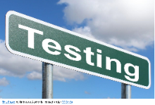 SIGN WITH THE WORD "TESTING"